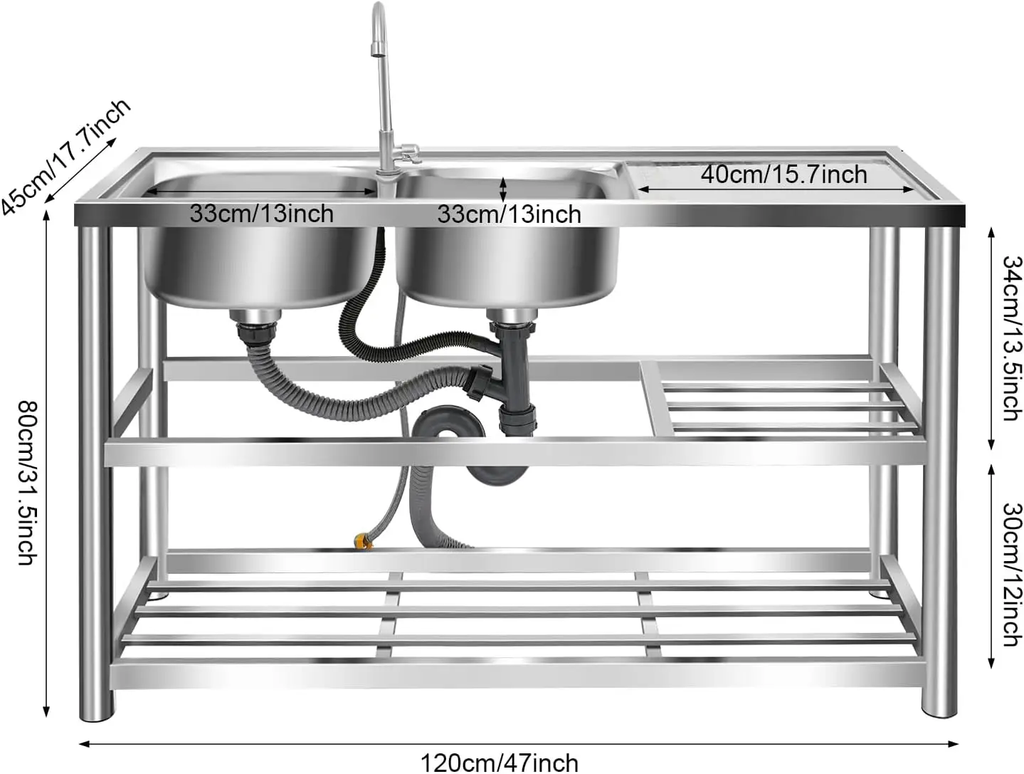 Lavello a 3 livelli autoportan - Commercial Kitchen Sink recensione e prezzo